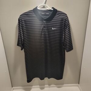 Nike Men's Black Striped Golf Polo Shirt